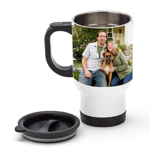 Travel Mug Stainless Steel White 14oz