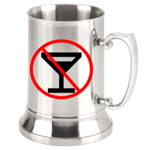 Printed Beer Mug Stainless Steel 20 oz - No Martini Zone