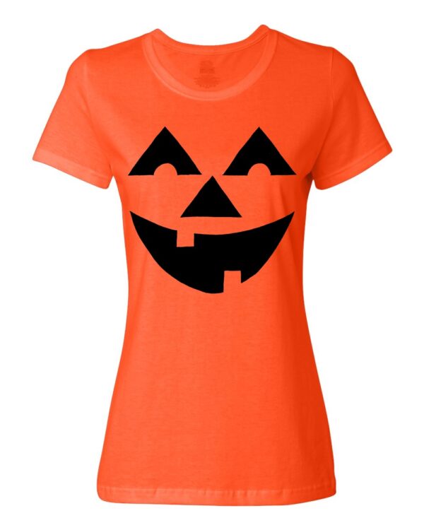 Big Face Jack-o-Lantern Halloween Orange Costume Women's T-Shirt